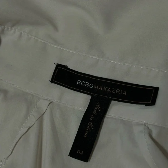 Bcbg MazAxria black and white pleated cuffs long sleeves dress Size 4 - Picture 16 of 17